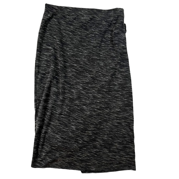 Maeve Anthropologie Size Small Marled Gray Faux Wrap Front Ruched Midi Skirt - Picture 4 of 7